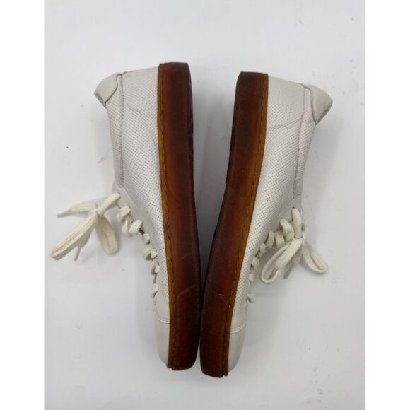 Johnston Murphy Kempton Lace to Toe White Leather Low-Top Sneakers With Gum Sole - Picture 4 of 10